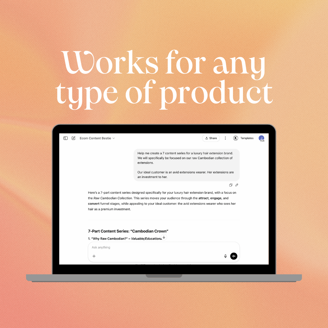 Ecom Content Bestie – AI Content Strategist for Product-Based Brands